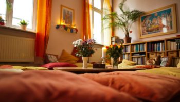 Teezimmer im raum für yoga