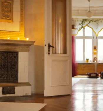 rfy Yogaraum mit Kamin